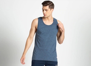 เสื้อกล้ามถักสีพื้นสำหรับผู้ชาย คอกลม แขนกุด สวมใส่สบายๆ - Product Image 5