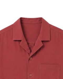 Camisa de hombre con cuello cubano color ladrillo, informal, de media manga, estilo oversize, para verano, streetwear, moda playera, con botones. - Product Image 4