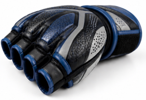 Gants d'entraînement sans doigts bleu-noir avec paume rembourrée, poignets ajustables, en PU, imperméables et respirants pour les arts martiaux - Product Image 3