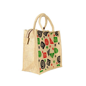 กระเป๋าโท้ทผ้ากระสอบธรรมชาติสำหรับช้อปปิ้งเป็นมิตรกับสิ่งแวดล้อมพร้อมพิมพ์ลายตามสั่งเทปสายรัดที่จับบุนวม - Product Image 2