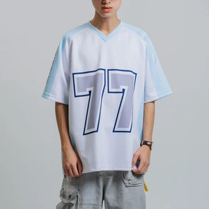 Red Mesh Football Jersey V-Neck Short Sleeve Number 88 Printed Men's Breathable Athletic Apparel Relaxed Fit All Seasons - Product Image 3