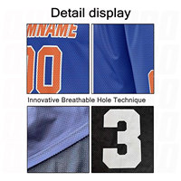 Uniforme de basket-ball réversible, logos et numéros personnalisés, tissu en maille à séchage rapide, orange et bleu, maillot et short de basket-ball de haute qualité