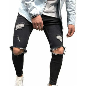 Nuevos Jeans de Hombre a la Moda, Pantalones Vaqueros Holgados, Rectos, Rotos, Desgastados, Casuales, con Lavado Ácido - Product Image 3