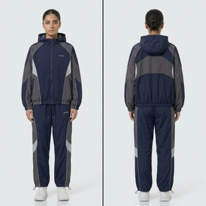 Unisex Camo Print Windbreaker <b>Tracksuit</b> - Full Zip Sports Suit for Outdoor, Custom Printed - Product Image 3