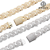 Cadena cubana premium con incrustaciones de moissanita, plata 925, chapado en oro de 14K/18K, joyería de lujo estilo hip hop al por mayor