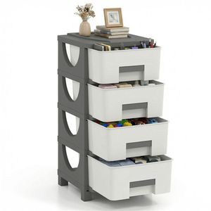 Organizzatore Verticale Compatto a 4 Cassetti, Armadietto in Plastica per Camera da Letto, Bagno o Ufficio - Product Image 1