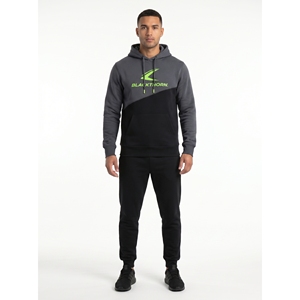Sweat à capuche personnalisé coupe ajustée en molleton bouclette brodé sur le devant pour homme - 420g Coton/Polyester épais respirant - Product Image 1