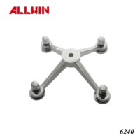 Support en verre à double bras pour poteau, en acier inoxydable 304 316 2205, finition brossée et polie, ALLWIN 6220B