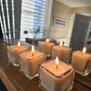 Juego de 6 Portavelas Cuadrados de Vidrio, Resistentes al Calor y Duraderos para Decoración del Hogar - Product Image 1