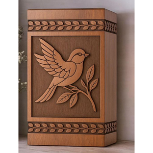 Wooden Urn with Religious Symbol Engraving Wooden Urn Manufacturer Bulk Supply by AYAANS - Product Image 2