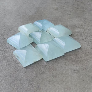 Pierre précieuse naturelle en aigue-marine, forme pyramide carrée |   Pierre facettée calibrée non montée pour la fabrication de bijoux - Product Image 6