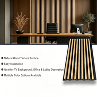 Panneau acoustique en bois Akupanel, lattes en bois MDF avec support en feutre PET, panneau mural absorbant le son pour la décoration intérieure