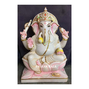 Handmade Decorative Marble Ganesh Sitting <b>Statue</b> - Product Image 6