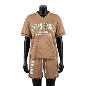 Premium 155 GSM Breathable Polyester Women <b>Mesh</b> Jersey Short <b>Set</b> Brown Athletic Graphic Style Custom Logo Women's <b>Sets</b> - Product Image 3