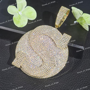 Colgante Moderno con Diamante Moissanite en Plata de Ley 925, Totalmente Cubierto de Circonitas, para Joyería de Lujo para Fiestas Hip Hop - Product Image 2