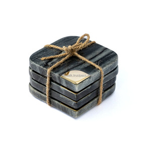 Sous-verres carrés en marbre faits à la main, modernes et écologiques, diamètre 300 mm, épaisseur 5 mm, pour la décoration de table - Product Image 3