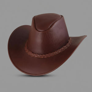 Chapeau de chevalier pour course hippique en plein air, personnalisé, très demandé, chapeau haut de forme brillant, casquette en cuir de cowboy western, chapeau de cowboy - Product Image 4