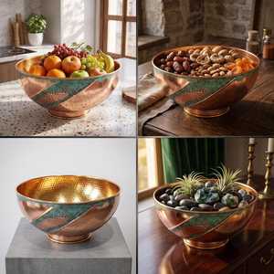 Cuenco de Cobre Martillado Artesanal con Acabado Patinado, Estilo Moderno, Resistente al Calor para Uso en la Cocina - Product Image 5