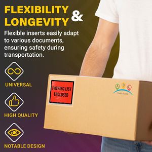 1000 Pack 4x5 pouces clair rouge noir 2 Mil polyéthylène auto-scellant liste d'emballage enveloppes auto-fermées sachets en plastique - Product Image 4