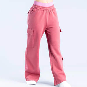 Pantalones casuales acampanados de estilo urbano hechos a medida, de cintura alta, transpirables, 100% algodón, pantalones deportivos para mujer para hacer ejercicio al aire libre. - Product Image 2