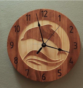 Horloge murale numérique ronde Horloge murale à grand écran Décoration intérieure Horloge murale ronde en bois d'Inde - Product Image 4