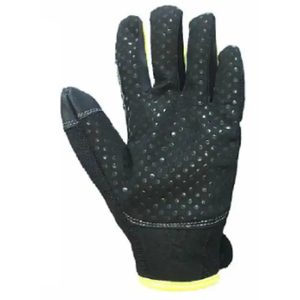 Full Finger Safety Gloves <b>Black</b> Yellow Trim Non-Slip Waterproof Breathable Outdoor Use Men Buckle Closure Polyester Material <b>All</b> - Product Image 2