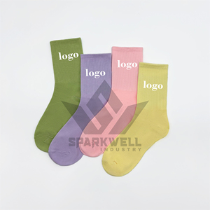 Chaussettes vertes en coton tricoté absorbant la transpiration pour homme, style classique mi-mollet, pour usage quotidien - Product Image 6