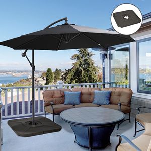 Base per Ombrellone a Braccio Quadrato da 175 libbre (4 pz) Riempibile con Acqua/Sabbia per Ombrelloni da Giardino Marrone - Product Image 2