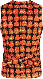 Costume d'Halloween pour homme, motif citrouille, trois pièces, coupe classique, simple boutonnage, col cranté, polyester tissé - Product Image 5