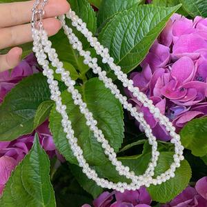 Collar de Plata S925 Estilo Francés con Cuentas de Dos Tamaños, Cadena de Clavícula de Alta Gama para Uso Diario, Elegante y Ligero - D9303 - Product Image 3