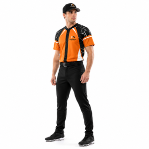 Custom Sublimated Baseball Uniform Full <b>Button</b> Team Sportswear Men Breathable Quick Dry Baseball Jersey with Pants Wholesale - Product Image 3
