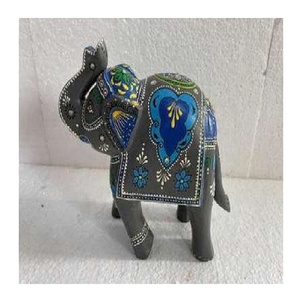 Eco-Friendly Custom Shaped Wooden <b>Elephant</b> Statue Home <b>Decorative</b> Accessory with Freestanding Feature Hand Painted Artwork - Product Image 2