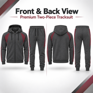 Premium 350 GSM Cotton Blend Fleece <b>Men</b>’s Tracksuit Custom Logo Hooded Jacket Jogger <b>Set</b> OEM Private Label Sportswear - Product Image 2