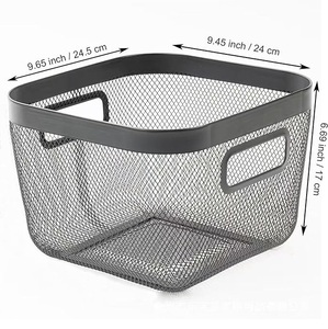 Modern Eco-Friendly Iron <b>Mesh</b> Circle <b>Basket</b> Handle Unique Design Multi-Purpose Kitchen <b>Storage</b> Cabinet <b>Baskets</b> R International - Product Image 2