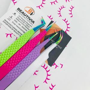Pinzas profesionales de Extensión de pestañas de acero inoxidable de alta calidad, aplicador de punta puntiaguda con logotipo de Color personalizado, muestra gratis - Product Image 5