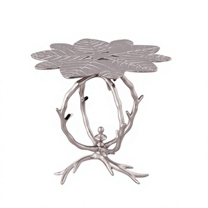Italian Modern Handmade Eco-Friendly Lightweight <b>Coffee</b> <b>Table</b> Flower Design <b>Silver</b> Color for Home Living Room Hotel Furniture - Product Image 1