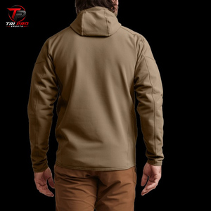 Sudadera con capucha TriPro Sports para hombre, color marrón coyote, con cremallera de un cuarto, forro polar grueso, 100% poliéster, para caza en invierno, ajustada. - Product Image 4