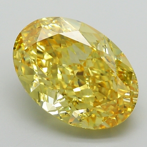 Diamant de laboratoire certifié IGI, jaune intense fantaisie, taille ovale, diamant non monté pour la vente en gros de bijoux fins - Product Image 1