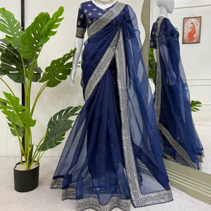 Sari Lehenga en Georgette de Soie Vichitra Prêt-à-Porter de Qualité Supérieure pour Mariage Traditionnel, Diwali, Fêtes Hivernales, Estivales et Printanières, Tenue Ethnique - Product Image 1
