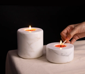 Best Design <b>Marble</b> T-light <b>Candle</b> Holder Christmas Decoration Black & White Stone <b>Candle</b> Holder - Product Image 1