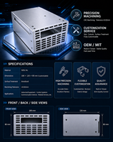 Case Anodizzato 5052AL con Alimentatore 180x120x80mm per Sistemi Server Prodotto a Taiwan