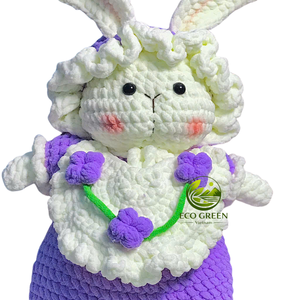 Adorable Conejito de Peluche Hecho a Mano, Muñeco de Ganchillo, Animal de Peluche de Hilo de Algodón, Decoración de Pascua, Proveedor Mayorista OEM Personalizado - Product Image 3