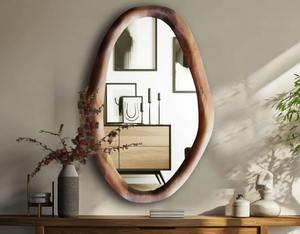 Handmade Modern Walnut Wall <b>Mirror</b> Art Deco Design Eco-Friendly Lightweight <b>Wooden</b> <b>Frame</b> Cheap Price - Product Image 3