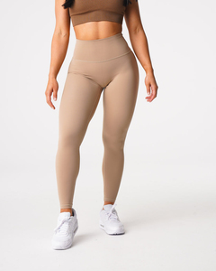 Leggings respirants personnalisés couleur latte, doux, soyeux et onctueux, taille haute, nouveaux et tendance, pour le sport et la gym, pour femmes, OEM - Product Image 5