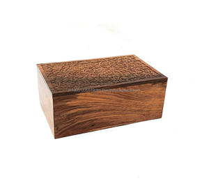 Urna Funeraria de Madera Marrón Estilo Americano Personalizada con Grabado, Nuevo Diseño, Urnas al por Mayor para Funerales, la Mejor Calidad de la India - Product Image 3
