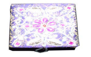 Handmade Rectangular Silk Embroidered Eco-friendly Purse Flower Pattern Purple Gold Textile Home Decoration Accessory GIFT - Product Image 3