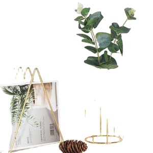 Jarrón de Flores Redondo de Latón, Multicolor, Contemporáneo, Alto, para Mesa, Elegante, Decorativo, Centro de Mesa para Bodas - Product Image 1