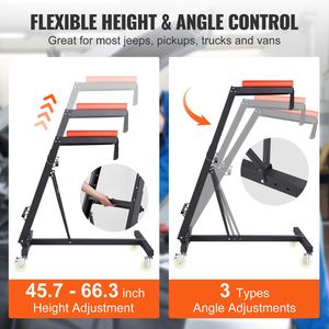 Carrello per Meccanici Regolabile in Altezza da 116-168 cm, Capacità 180 kg, con 4 Ruote Girevoli, Strumento per Riparazione Auto - Product Image 3