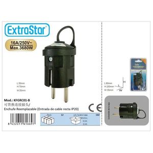 Connettore Sostituibile ExtraStar 16A 250V Max 3680W IP20 con Ingresso Cavo Diritto - Product Image 1