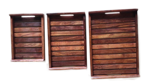 Lowellcraft Eco-Friendly Wooden Serving <b>Tray</b> with Handle Durable Wood Platter From China for Kitchen Use - Product Image 2